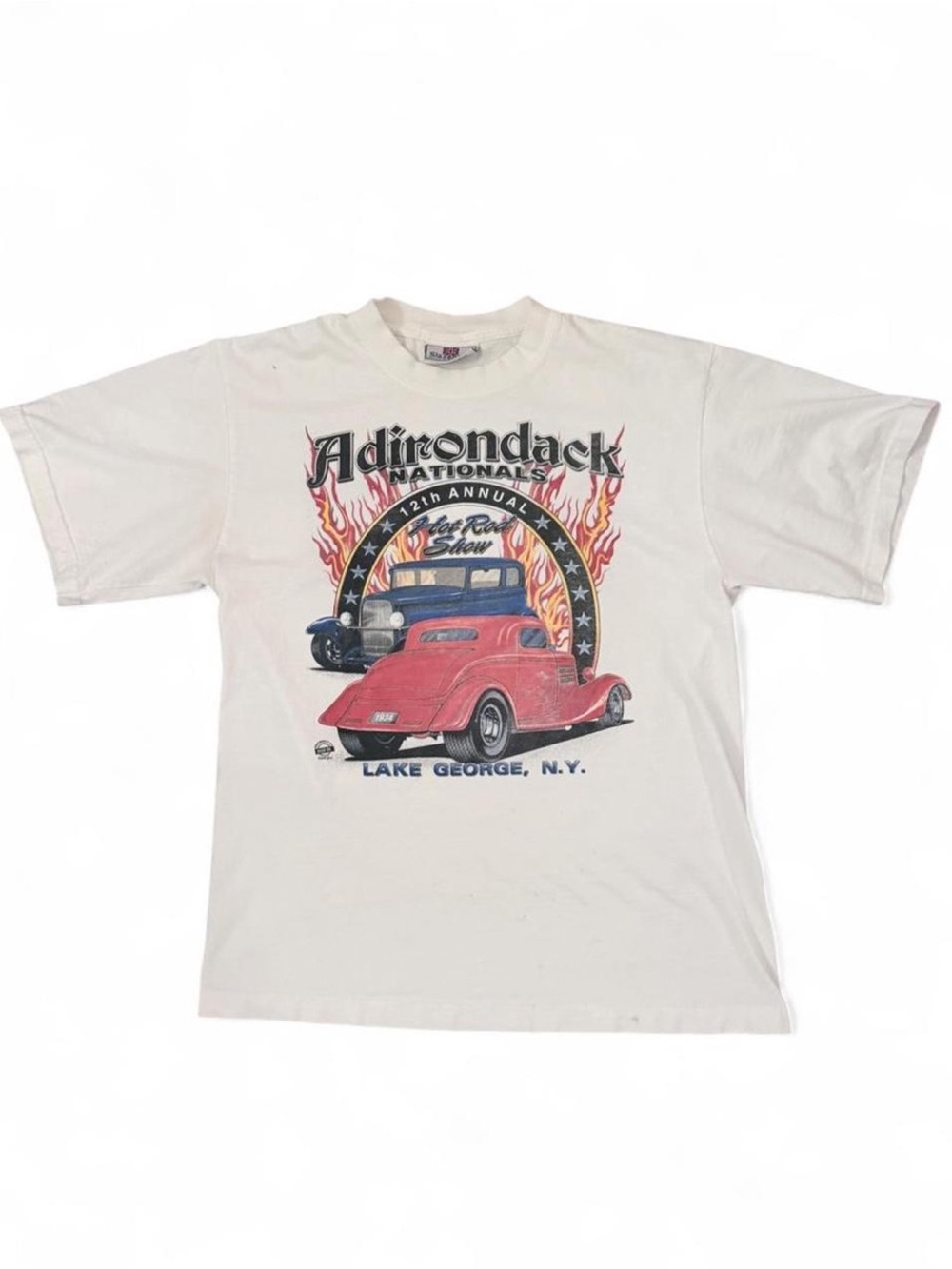 Vintage 2000 Adirondack Nationals Hot Rod Show Graphic T-Shirt Slazenger M